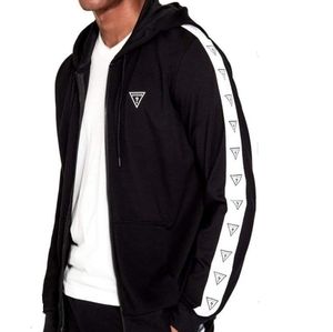 Guess Kent Tape Logo Zip Up Hoodie